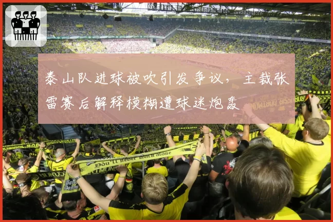 泰山队进球被吹引发争议，主裁张雷赛后解释模糊遭球迷炮轰